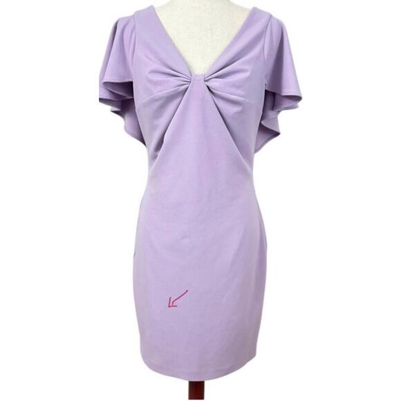 Belle Badgley Mischka Size 4 Dress Capelette Lavender Bridesmaid Wedding Guest - Picture 8 of 8